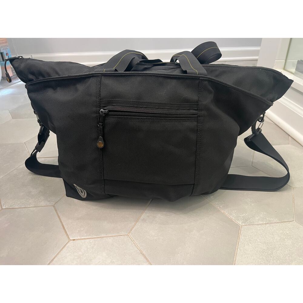 Timbuk2 Black Nylon Tote Handles /crossbody Pockets Outdoors Travel w/ Handle